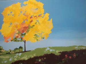 BIG YELLOW TREE  |  Oil on canvas  |  36 x 48  |  Framed 38 x 50  |  $2900