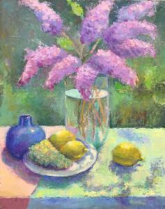 LILACS  |  Oil on board  |  20 x 16  |  26 x 22 Framed  |  $1400