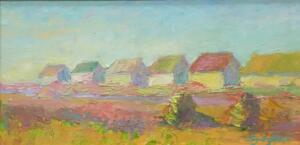 SUMMER COTTAGES TRURO  |  Oil on board  |  6 x 12  |  9.5 x 15.5 Framed  |  $600