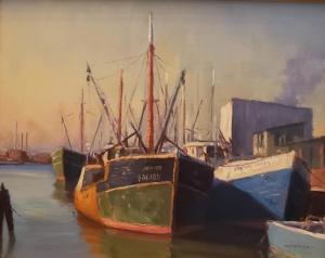 Scallop Fishing Boats  |  Oil on canvas  |  8 x10  |  12 x 14 Framed |  $850