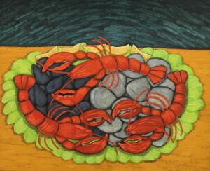 LOBSTERS  |  Oil on canvas  |  20 x 24  |  24 x 27 Framed  |  $2400