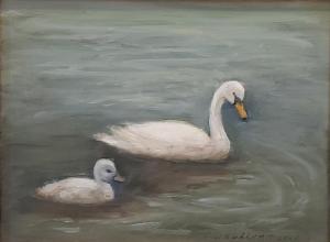 MAMA SWAN  |  Oil on board  |  6 x 8  |  10 x 12 Framed  |  $500