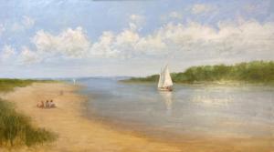 SAILING DOWN SEAPUIT  |  Oil on canvas  |  24 x 48  |  30 x 54 Framed  |  $4000