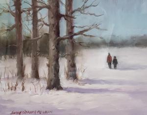 WINTER WOODS  |  Oil on paper  |  8 x 10  |  13x 16 Framed  |  $550