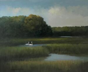 Swanning Around  |  Oil on canvas  |  16 x 20  |  22 x 26 Framed  | $1700