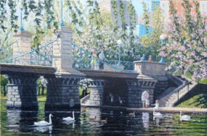 PUBLIC GARDEN, BOSTON  |   Oil on canvas  |   24 x 36  |   31.5 x 43.5 Framed   |   $3800