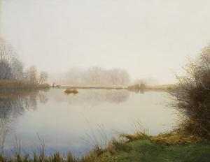 Foggy Pond  |  Oil on linen  |  14 x 18  |  Framed 15 x 19  |  $3800
