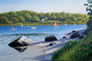 SIPPEWISSETT HARBOR , FALMOUTH  |   Oil on canvas  |   24 x 36   |   31.5 x 43.5 Framed   |   $3800