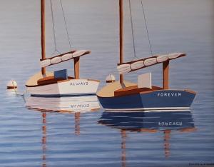 COTUIT SKIFFS  |  Oil on panel  |  11 x 14  |  17 x 20 Framed  |  $1450