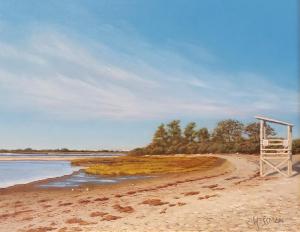 AUTUMN AT THE BEACH  |  Oil on linen panel  |  11 x 14  |  15 x 18 Framed  |  $1300