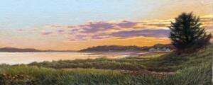 END OF THE DAY  |  Oil on board  |  10 x 24  |   15.5 x 29.5 Framed  |  $1600